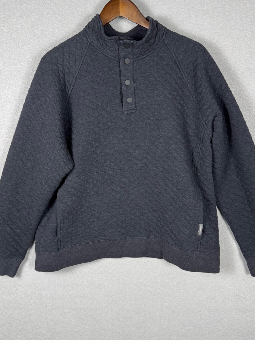 Eddie Bauer Mens Large Quilted Pullover Sweatshirt